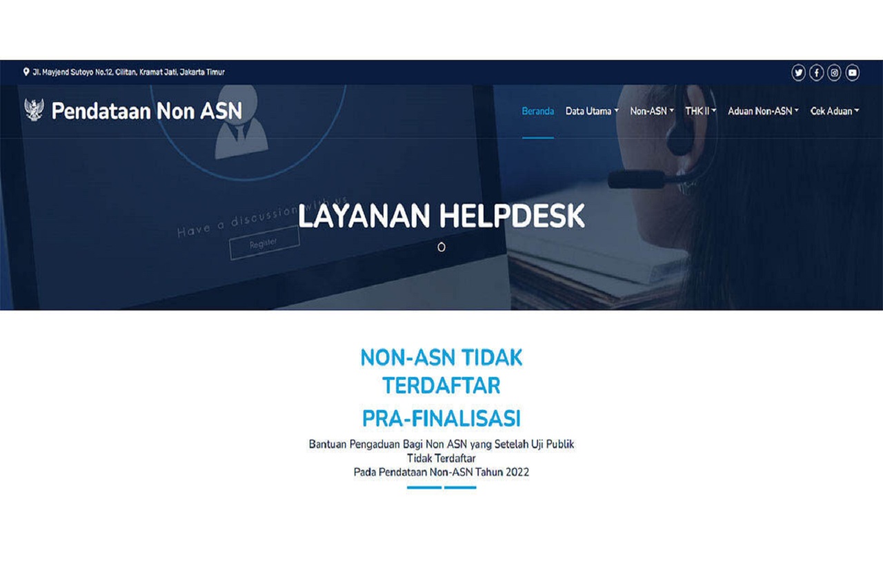 LAYANAN HELPDESK BANTUAN UNTUK PENDATAAN NON ASN